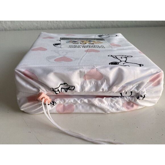 3 Pc Peanuts Snoopy Pink Hearts Valentines Day TWIN Size Sheet Set Soft NEW - Picture 11 of 12